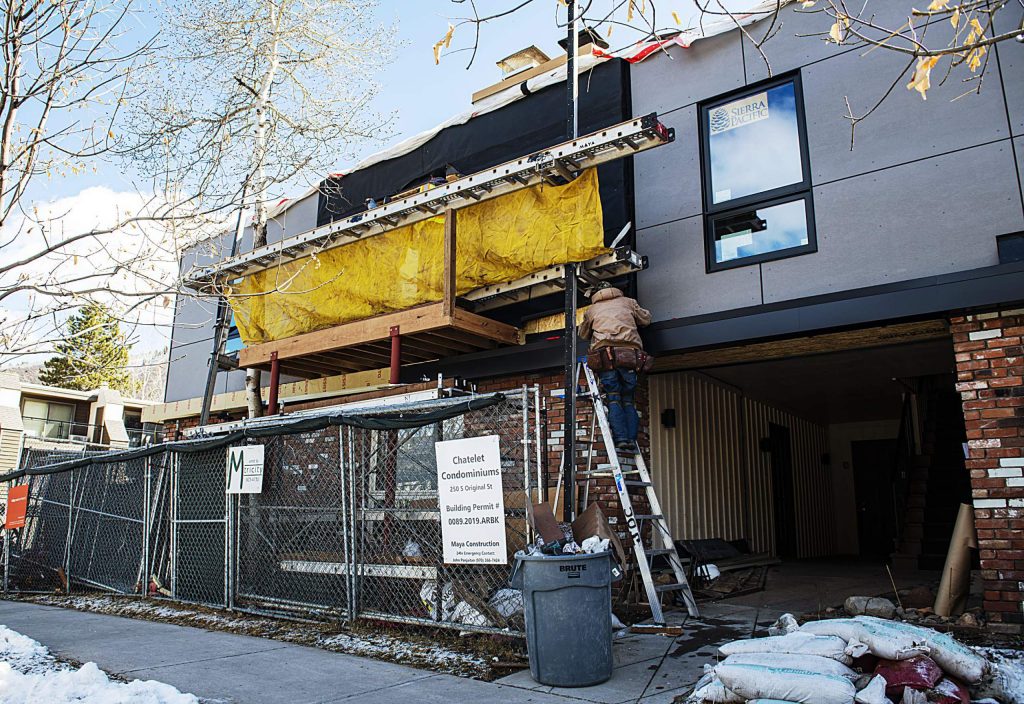 Construction site with a building under construction